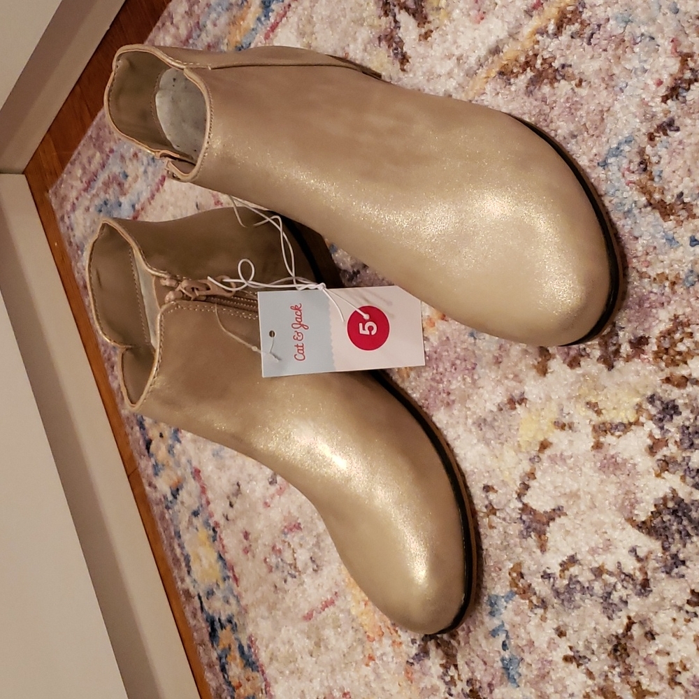 Gold booties